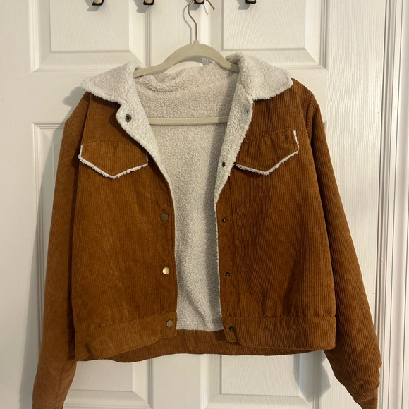 boot barn Jackets & Blazers - Brown Corduroy Sherpa Jacket